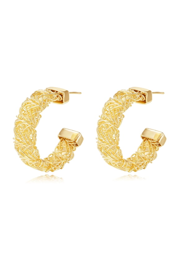 14K Gold Plated Hoop Earrings for Women Large Gold Hoop Earring Statement Hoops Jewelry Gift for Her