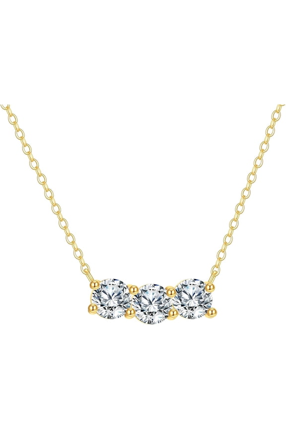 14K Real Gold Moissanite Pendant Necklace Solid Yellow Gold Jewelry 3th 30th Anniversary Birthday Gifts for Women