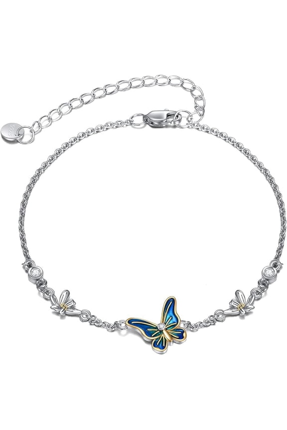 Ankle Bracelets for Women Sterling Silver Mermaid Turtle Ladybug Butterfly Moon Star Pineapple Anklet Link Chain Anklets Jewelry Gifts for Women