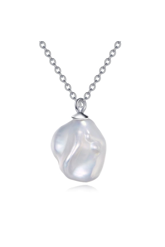 Baroque Pearl Necklace Sterling Silver Irregular Pearl Choker Necklace for Women Freshwater Cultured Pearls Wedding Bridesmaids Anniversary