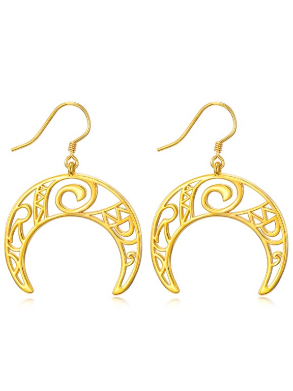Crescent Moon Earrings 18K Gold Plated Moon Earrings Moon Dangle Earrings Hypoallergenic Moon Drop Earrings Jewelry Birthday Christmas Gift for Women