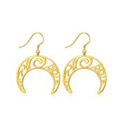 MYSTICPOEM Crescent Moon Earrings 18K Gold Plated Moon Earrings Moon Dangle Earrings Hypoallergenic Moon Drop Earrings Jewelry Birthday Christmas Gift for Women