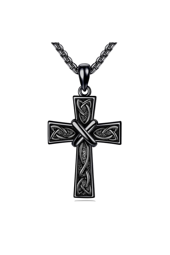 Cross Necklace for Women Men 925 Sterling Silver Celtic Cross Necklace for Men Cross Pendant Necklace Irish Jewelry for Mens