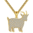 thumbnail image 1 of MYSTICPOEM Goat Necklace 925 Sterling Silver Sparkly CZ Pendant Jewelry Gifts for Women Men, 1 of 6