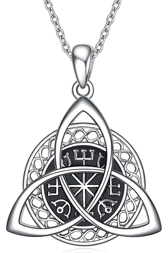 Good Luck Celtic Knot Viking Pendant Necklace for Womens Polished 925 Sterling Silver Amulet Protection Viking Triskele Jewelry…