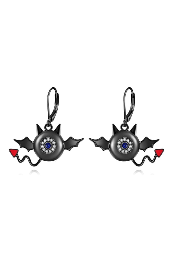 Gothic Earrings Sterling Silver Bat Evil Eye Earrings Dangle Gothic Jewelry Gifts for Women Halloween, Evil Eye Jewelry