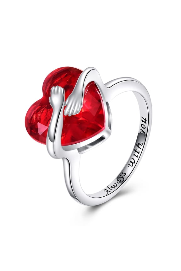 Hug Ring 925 Sterling Silver Heart Hug Rings for Women Hugging Hands Ring for Men Promise Rings