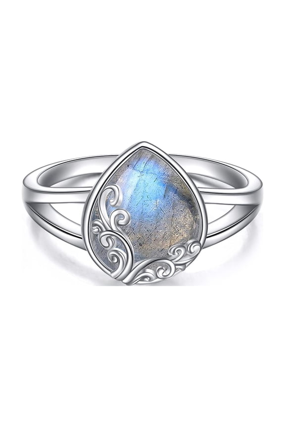 Labradorite Filigree Band Ring Sterling Silver Gemstone Stones Jewelry Gift for Women 8 Size