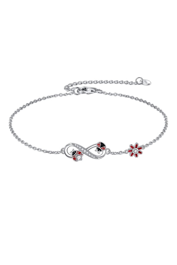 Ladybug Bracelet for Women 925 Sterling Silver Bracelet Ladybug Jewelry for Mother Grandma