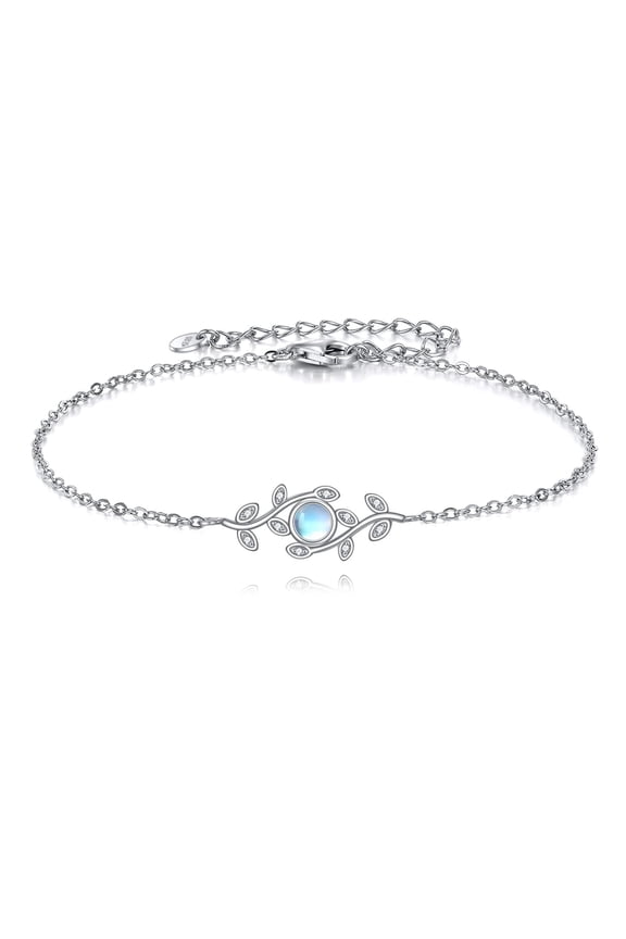 Leaf Bracelet for Women 925 Sterling Silver Moonstone Leaf Bracelet Moonstone Jewelry for Women