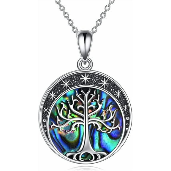 MYSTICPOEM Lord of the Rings Necklace 925 Sterling Silver Tree of Gondor Necklace Jewelry Gifts for Men Women