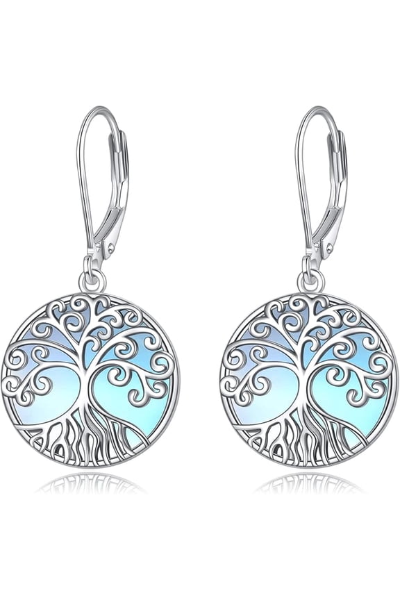 Moonstone Filigree Drop Dangle Teardrop Earrings 925 Sterling Silver MYSTICPOEM Moonstone Leverback Earrings for Women Jewelry Gifts