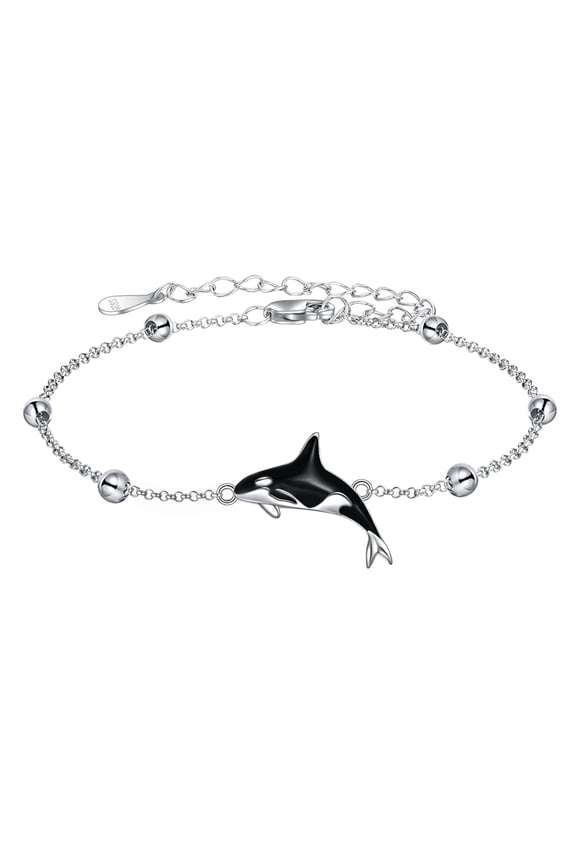 Orca Bracelets Sterling Sliver for Women Killer Whale Bracelet Jewelry(orca)