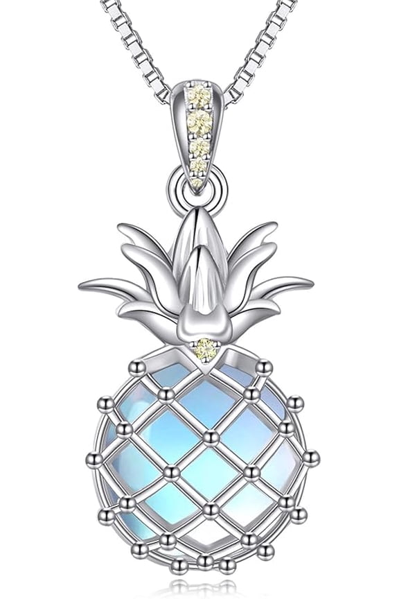 Pineapple Necklace 925 Sterling Silver Dainty Pineapple Pendant Necklace Jewelry Gift for Women Teens