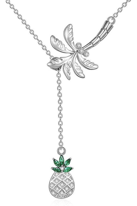 Pineapple Necklace 925 Sterling Silver Dainty Pineapple Pendant Necklace Jewelry Gift for Women Teens