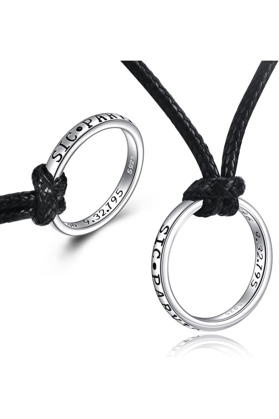 Ring Necklace for Men Uncharted 4 Nathan Drake Ring Pendant Necklace with Adjustable Leather 22+2 Inch
