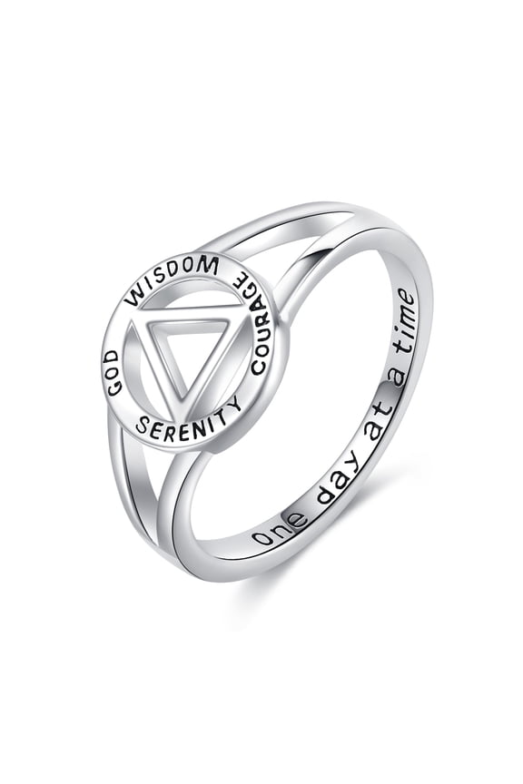 Sobriety Rings for Women AA Ring Sobriety Gifts 925 Sterling Silver Alcoholics Anonymous Gifts Stay Sober Recovery Jewelry for Men Women Her (10)