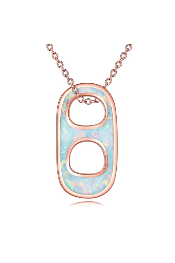 Soda Tab Opal Necklace for Women Sterling Silver Soda Bottle Cap Necklaces for Necklaces Punk Gifts (Silver-Soda Tab Necklace)