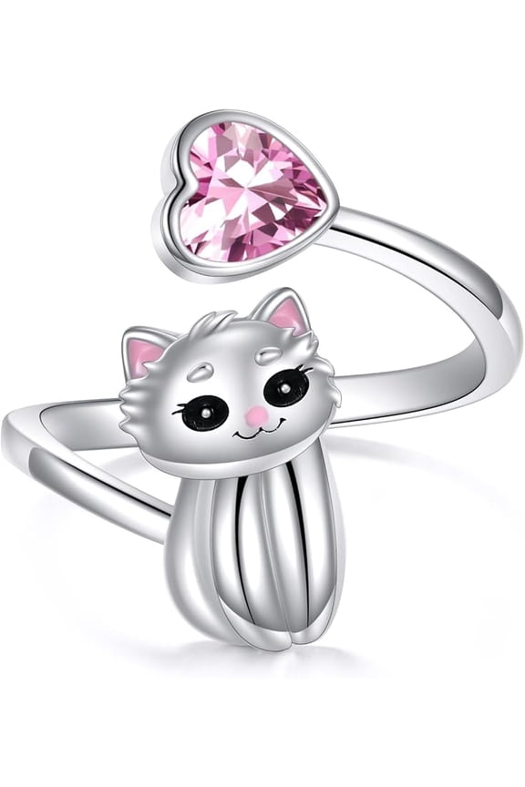 Sterling Silver Ring for Women Adjustable Open Ring Animal/Mustard Seed/Evil Eyes Rings Jewelry Gifts for Women