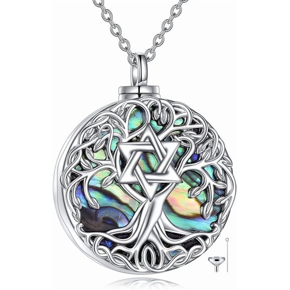 MYSTICPOEM Tree of Life Necklace Sterling Silver Celtic Knot Tree Pendant Jewelry Gifts for Women Men