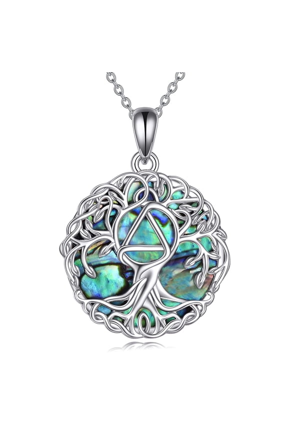 Tree of Life Necklace Sterling Silver Sobriety Tree Pendant AA Recovery Jewelry Alcoholics Anonymous Gifts for Women Men