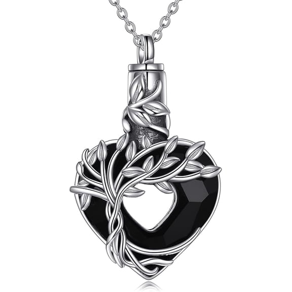 MYSTICPOEM Urn Necklace for Ashes for Women 925 Sterling Silver Cremation Jewelry for Ashes