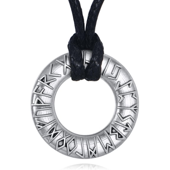 MYSTICPOEM Viking Necklace Norse Viking Pendant Necklace Nordic Jewelry Rune Gift for Women Men