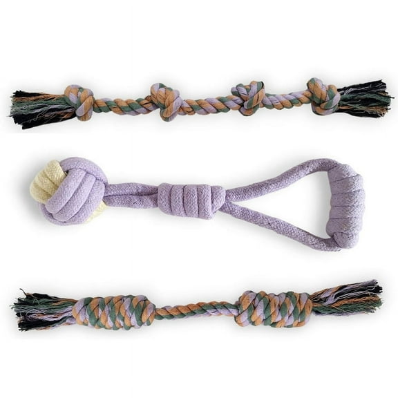 MYSUPERPAWS.COM Multipack Rope Toys for Dogs All-Natural Tug Tough Chew Teething Interactive Play