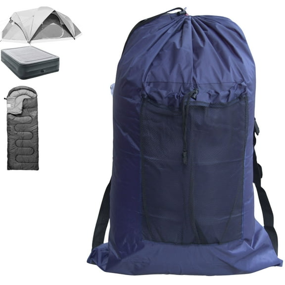 Tent Bag. For Inflatable Mattress, Flip, Bleacher, Booster Seat, Dog Bed, Moving 24”x14” NAVY BLUE