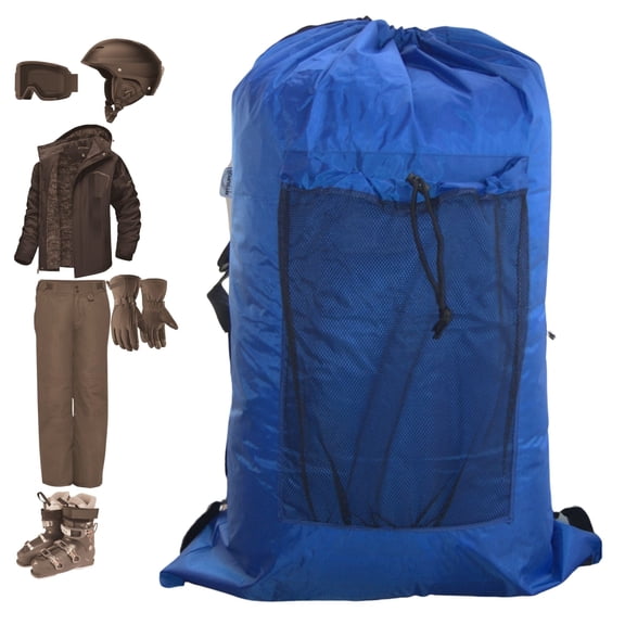 MYSUPOT Winter Gear Bag. For Skiing, Snowboarding, Snowshoeing, Ice fishing, Camping - ROYAL BLUE 26" H x 14" DIA, 420D Polyester Light Duty