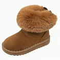 thumbnail image 1 of MYShe Boots Girls Girls Short Ankle Boots Side Zipper Chelsea Booties Lug Sole (Toddler/Little Kids/Big Kids) Brown,3, 1 of 7