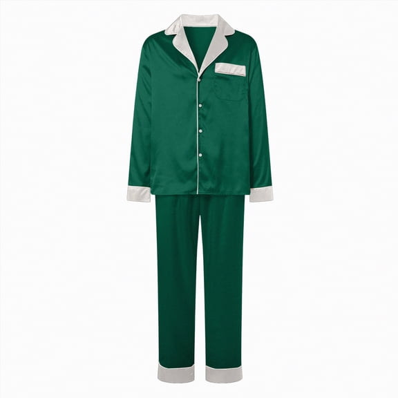 MYShe Christmas Pajamas Family Family Christmas Pajamas Matching Sets Womens Mens Pjs Long Sleeve Sleepwear Holiday Lounge Sets Green,XL