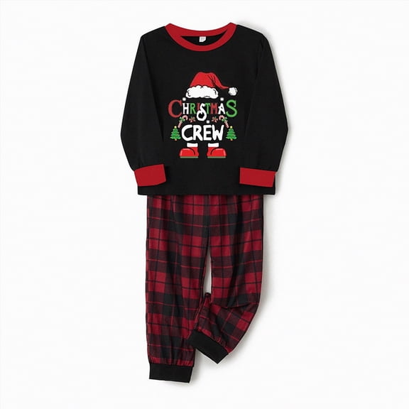 MYShe Family Christmas Pajamas Matching Sets Womens Mens Pjs Long Sleeve Sleepwear Holiday Lounge Sets Matching Family Christmas Pajamas Black,13-14 Years