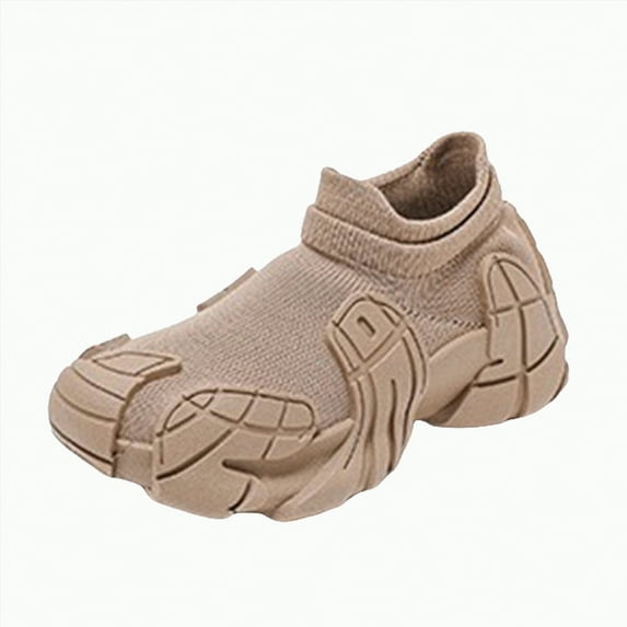 MYShe Light Up Shoes for Boys Girls Toddler Sneakers Breathable Sport Walking Shoes for Kids Girl Sneakers Khaki,Size 3