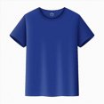 thumbnail image 1 of MYShe T Shirts For Boys Kids' Tees Crewneck Cotton Solid T-Shirts Boys Girls Short Sleeve Toddler Comfort Soft T-Shirt Undershirt Tops,Blue,12-14 Years, 1 of 7