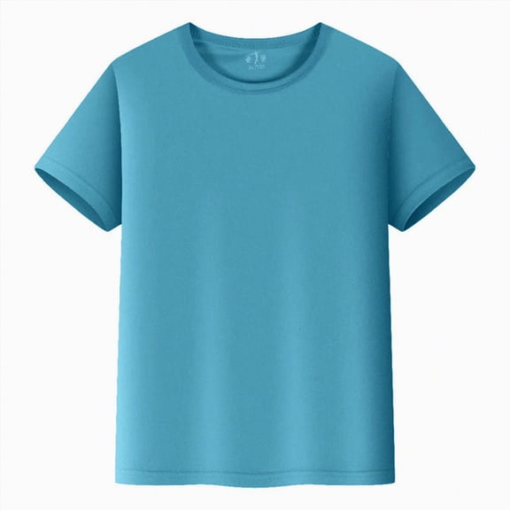 MYShe Toddler T Shirt Boys Shirts Short Sleeve Shirts for Boys Cotton T-Shirts Kids Toddler Tshirts Tees Clothes Summer Tops,Sky Blue,4-5 Years