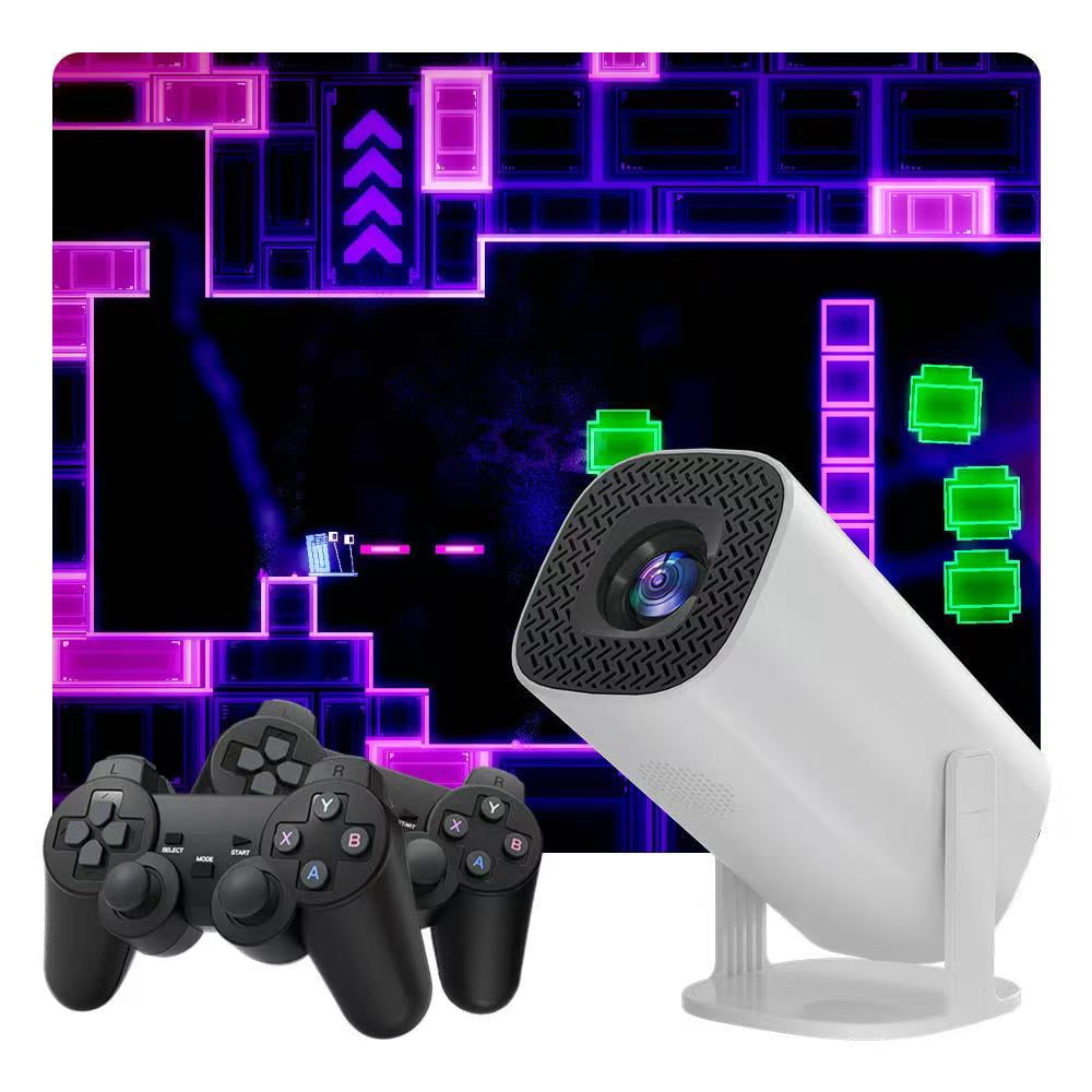 MYTC 4K Arcade Vision Game Projector With 2 Wireless Controllers, Game ...