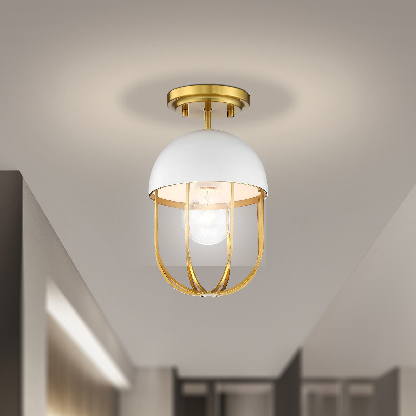 MYTH REALM Linus Canary Gold Flush Mount Ceiling Light 7