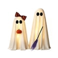 thumbnail image 1 of MYUNNIL 2Pcs Halloween Lighted Standing Ghost Decoration, Cute Light up Warm LED Fabric Ghost Ornament with Pumpkin & Broom, Reusable Freestanding Seasonal Decor for Porch Indoor Party, 16 & 20", 1 of 7