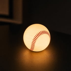 MYUNNIL Baseball Night Light Gift, Small Realistic Rechargeable Sport Theme Ball Shape Warm LED Table Lamp, 3 Inch Multi-Purpose Waterproof Luminous Ornament for Bedroom Desk Office Display