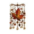 thumbnail image 1 of MYUNNIL Fall Acrylic Wind Chime Suncatcher, 7.87" Vintage Stain Glass Maple Leaf Hanging Decoration with Beaded Teardrop Pendants for Thanksgiving Halloween Home Decor, 1 of 5