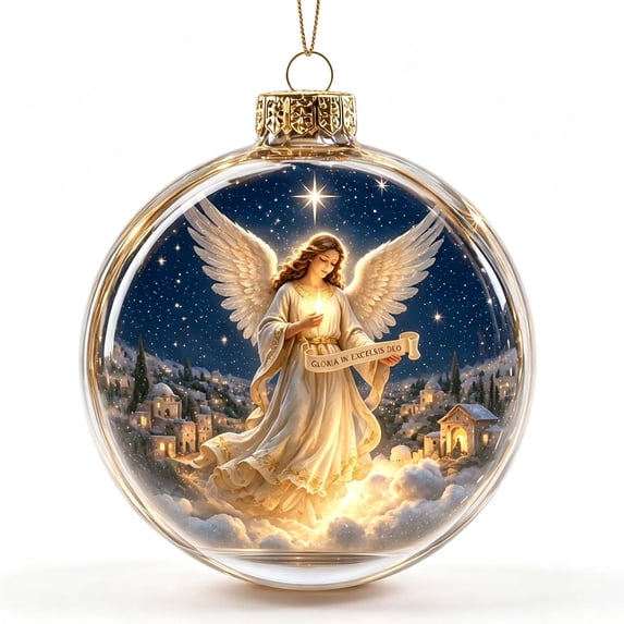MYUNNIL Glowing Christmas Ornament Ball, 3.14" Mini Shatterproof Light-Up Night Scene Clear Globe Pendant with Warm LED Light for Xmas Tree Home Party Decor