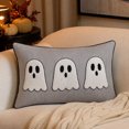 thumbnail image 1 of MYUNNIL Halloween Decorative Throw Pillow, 8 x 16 Inch Soft Comfortable Striped Ghost Pattern Cushion, Gothic Seasonal Home Decoration for Sofa Couch Bedroom, 1 of 8