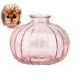 thumbnail image 1 of MYUNNIL Halloween Transparent Pumpkin Glass Vase, 3" Fall Rustic Small Pumpkin Shaped Washable Tabletop Floral Accessory, Creative Seasonal Practical Planter for Home Indoor Decor, Pink, 1 of 7