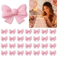 thumbnail image 1 of MYUNNIL Pink Bow Cupcake Decorations, 1" Mini Cute Flat Matte Resin Bow Themed Cake Toppers, Easy to Use Reusable Dessert Decor for Party Wedding, 2Pcs, 1 of 9