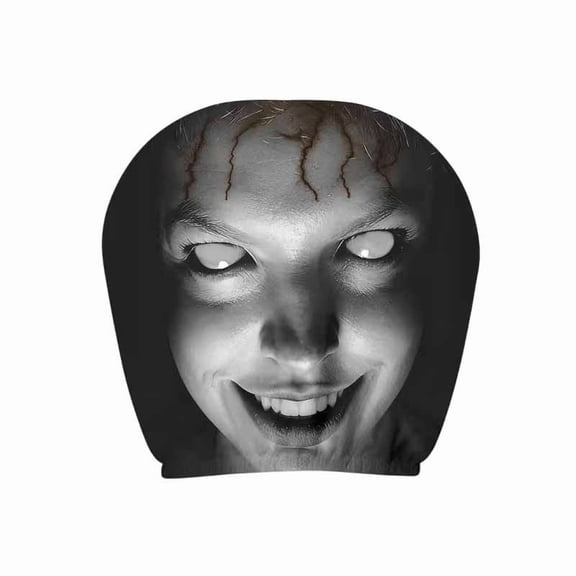 MYUNNIL Scary Face Headrest Covers, Universal Horror Face Print Car Seat Headrest Protector with Slip-On Design, Spooky Washable Foldable Seasonal Decor for Cars Trucks & Halloween Party Gift
