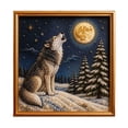 thumbnail image 1 of MYUNNIL Winter Animal Themed Pearl Art Kits, 7.8 x 7.8" 3D Sparkling Wolf Pattern Diamond Painting Crafts Set with Frame for Adults & Beginners, 1 of 5