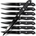 thumbnail image 1 of MYVIT Black Steak Knives Set of 8,Sharp Stainless Steel Serrated Steak Set for Kitchen,Dishwasher Safe Meat Cutting Knife with Giftbox, 1 of 10