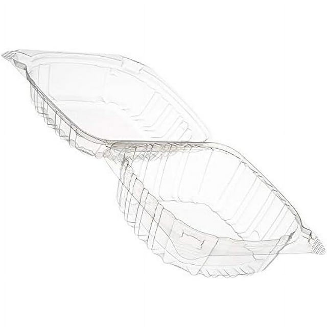 MYXIO (100 Pack) 5x5x3 Clear Hinged TakeOut Containers with SnapOn