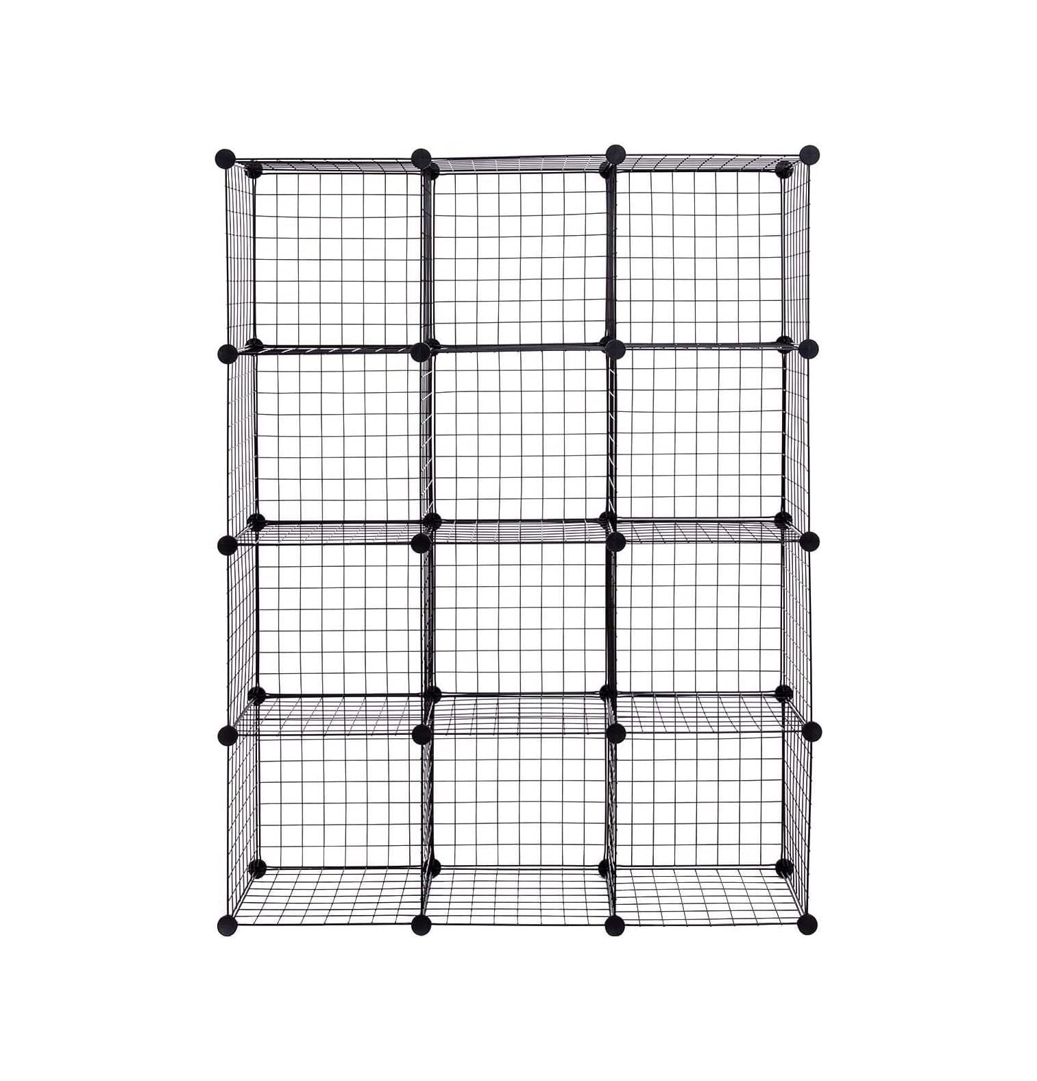 MYXIO 12Cube Metal Wire Storage Cubes, Free Standing Modular Shelving